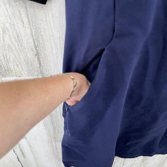 Betabrand Dress Womens Small Blue Black Colorblock‎ Zip Pockets Rayon Nylon - Picture 3 of 8
